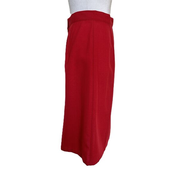 Vintage Red A Line Skirt Knee Length Union Made Size XS - Picture 3 of 8
